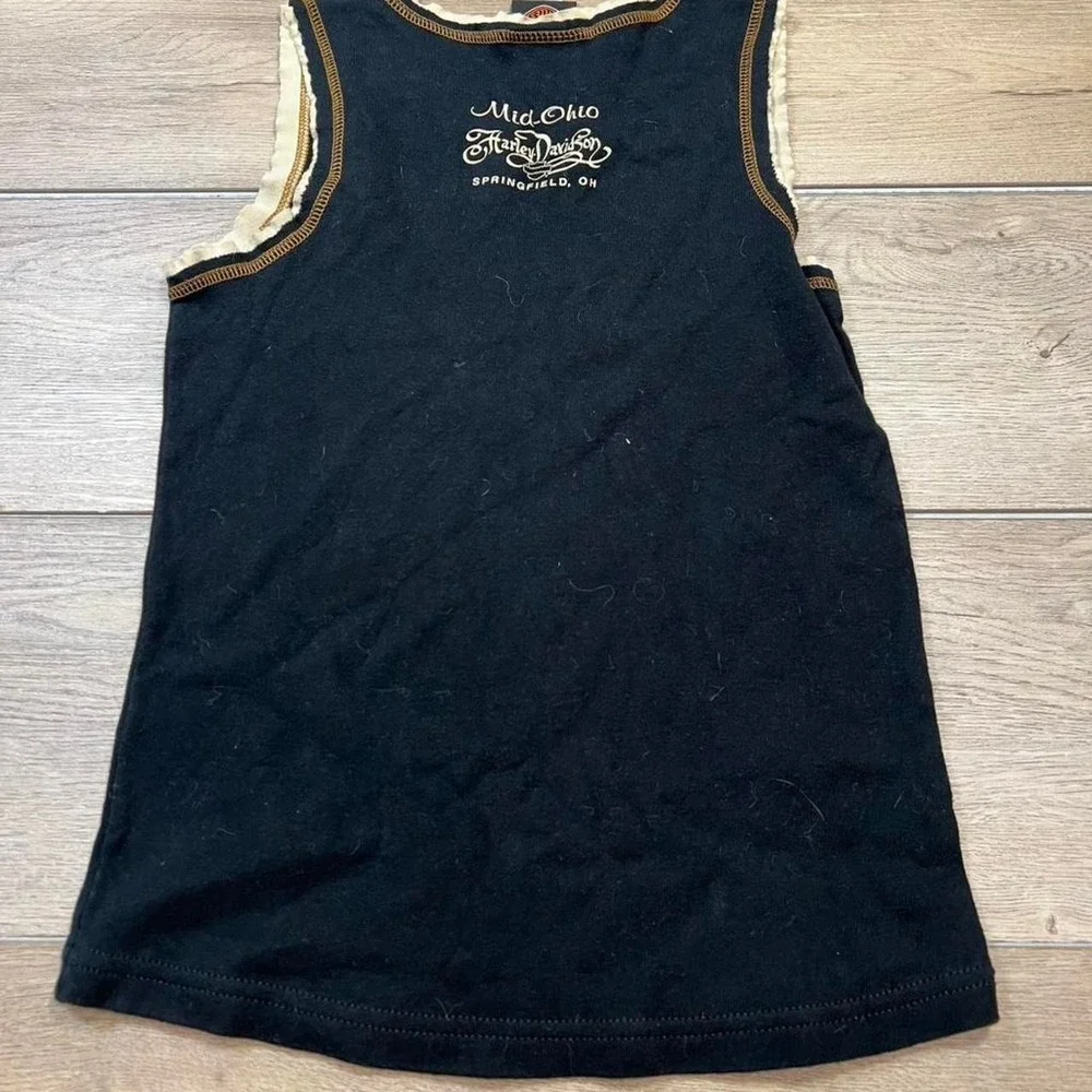 Harley Davidson Tank Top Womens L Black Distressed Eagle Graphic Mid-Ohio